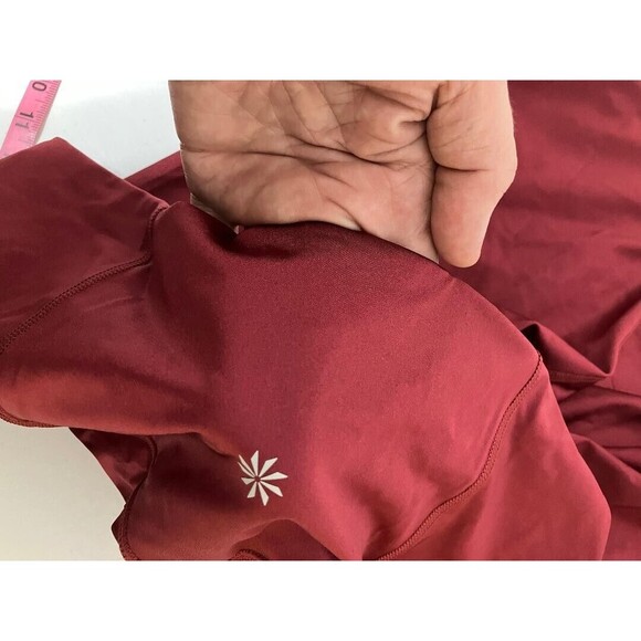 Athleta Elation Shine Size 2X Womens Deep Red Leggings Gym Yoga Activewear - Picture 6 of 10